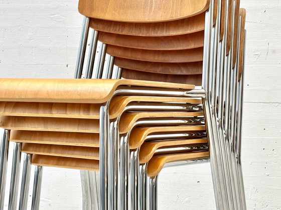 Image 1 of Set of 8 Forum II stacking chairs by Horgen Glarus
