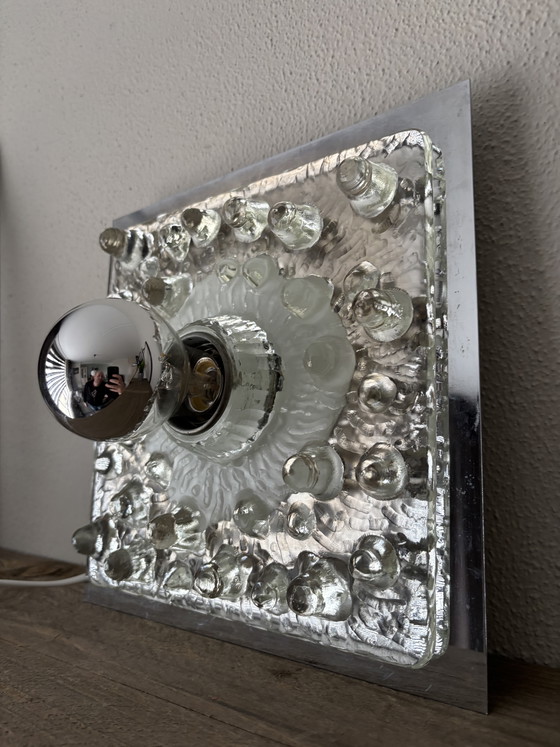 Image 1 of Lampada da parete vintage "Eisglas" Sölken Leuchten anni '70