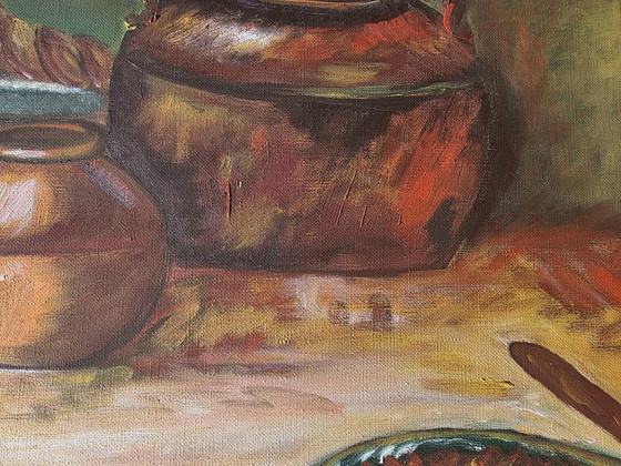 Dipinto a Olio Rame Pentola Cucina Rustica - 1962 – Dipinti e disegni, Tela (photo 11 of 13)