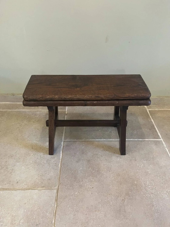 Piccola panca antica in legno con schienale pieghevole. – Panche, Wood, Rustic (photo 6 of 13)