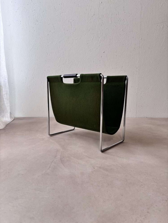 Image 1 of Panier de lecture Brabantia en feutre vert mousse, style milieu du siècle