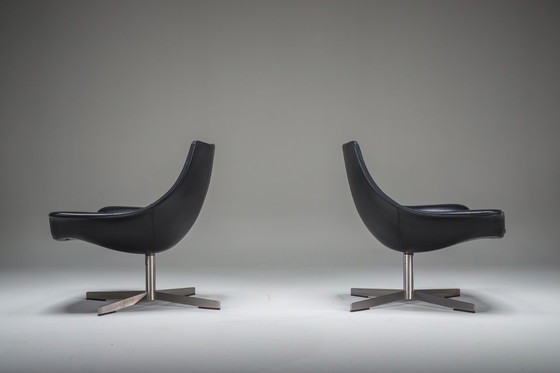 Image 1 of Set di poltrone in pelle di Rodolfo Dordoni per Matteo Grassi, anni '90