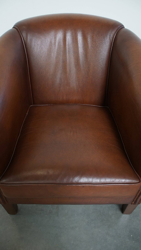 Image 1 of Sedia da club in pelle bovina marrone in stile inglese