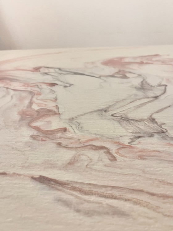 Image 1 of Pink Marmorino vintage Italian design coffee table