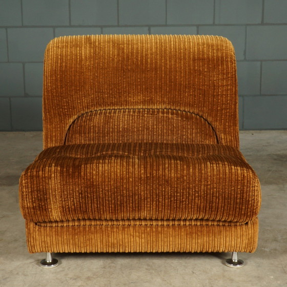 Image 1 of Midcentury modular sofa - brown rib fabric - 1970s