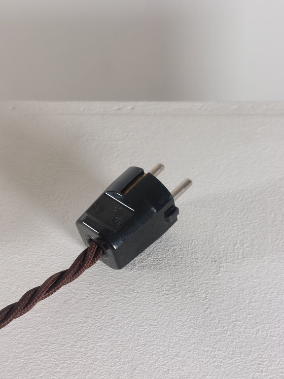 Image 1 of Vintage mid-century unique table lamp with ball base, Art Deco Revival style