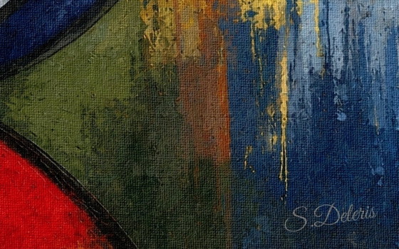 Image 1 of Lienzo enmarcado con la imagen de una mujer abstracta / "Fragmentos de almas" (75x50 cm).