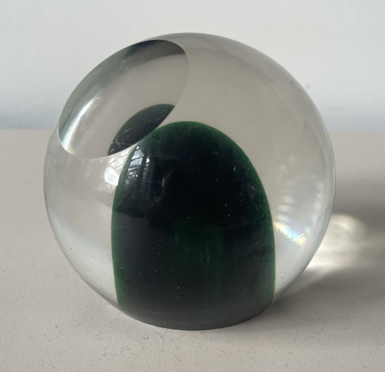 Image 1 of Murano - Vintage handgeblazen donkergroen glasobject