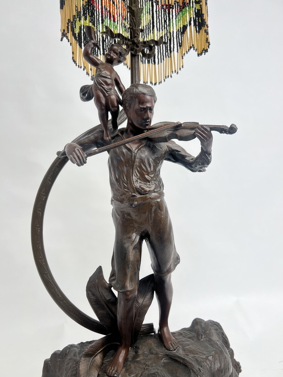 Image 1 of Tischlampe/Uhr Jugendstil Antik