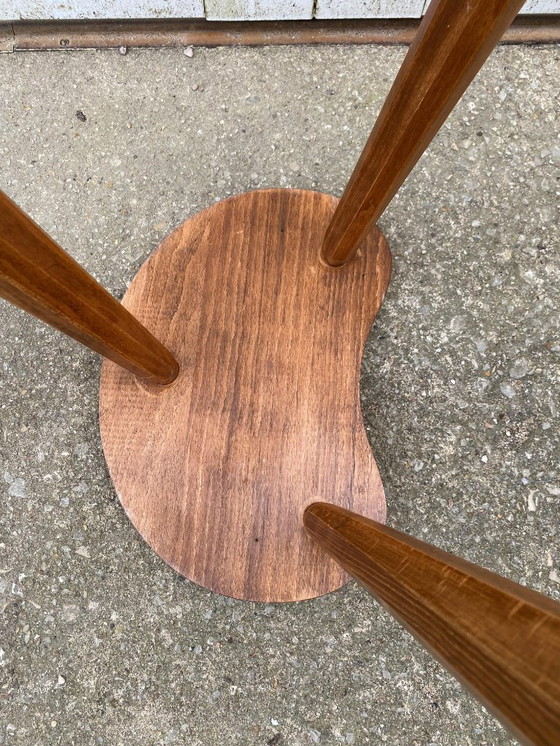 Image 1 of Rustic Brutalist tripod wooden stool 1950