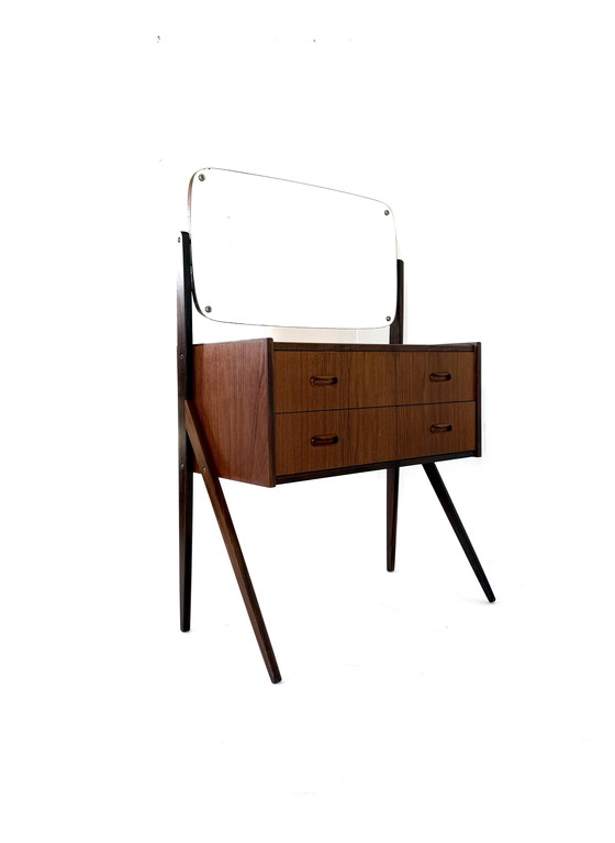 Image 1 of Vintage Danish teak dressing table with mirror '60