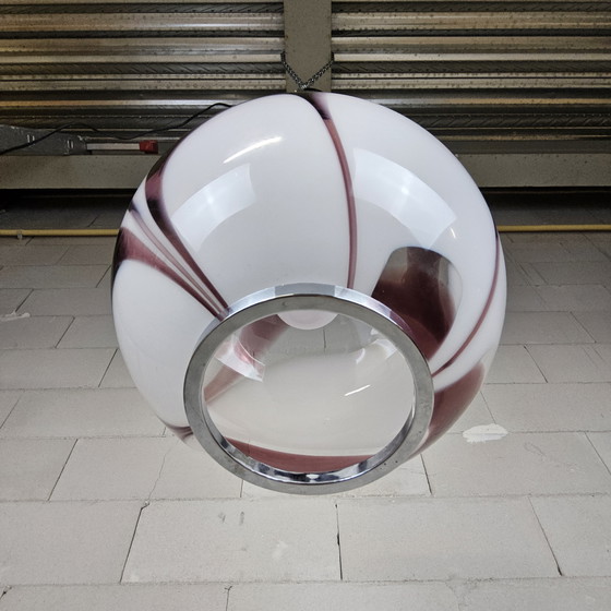 Image 1 of Vintage Itiliaans design Aubergine glazen Carlo Moretti Murano hanglamp (70s) / Italian design glass bulb hanging light 