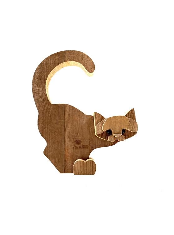 Image 1 of Bottega Michelangeli, Scultura in legno di gatto, Orvieto Italia anni '70