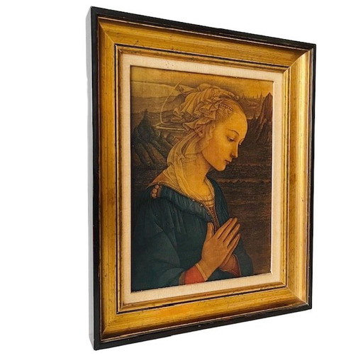 Impression de peinture vintage Madonna Fra Filippo Lippi années 1950