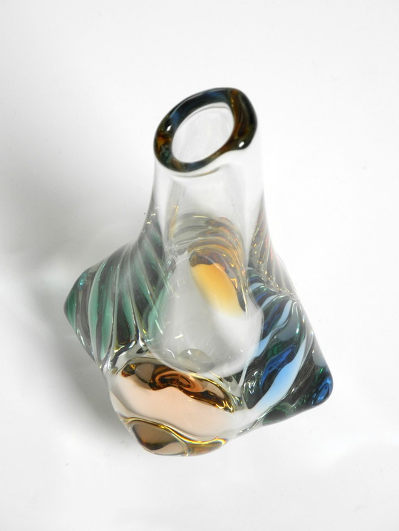 Image 1 of Two beautiful crystal glass vases from the 1960s by Miroslav Klinger for Bohemia Glass - Made in Czech