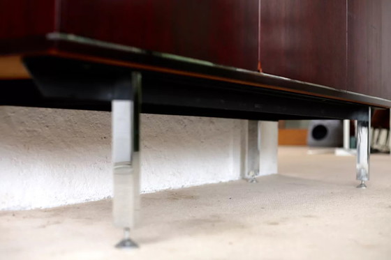 Image 1 of Solid Wood and Steel Sideboard France Circa 1970 Négroni Edition