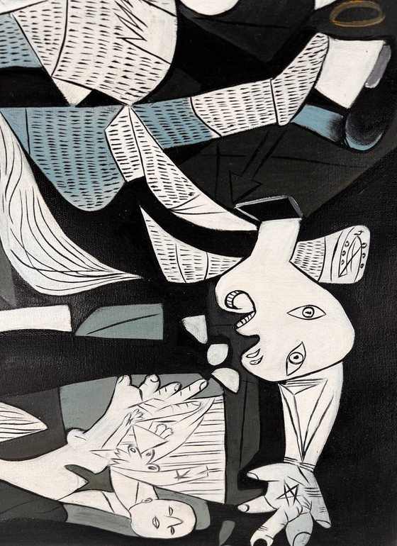 Image 1 of Pablo Picasso – Guernica - Hand-Painted Interpretation | Oil on canvas (rolled up)