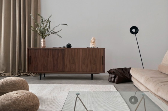 Image 1 of Walnut cabinet sliding door O-S06