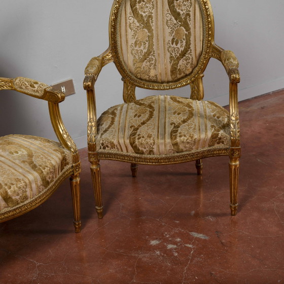 Coppia di Poltrone Dorate Stile Napoleone III – Legno (photo 11 of 13)