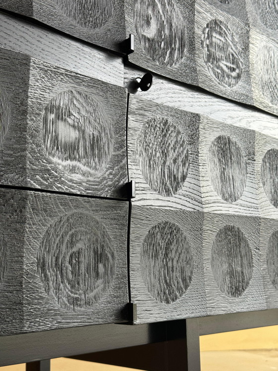 Image 1 of Brutalistisch dressoir in zwart gebeitst eiken van J. Batenburg voor MI België