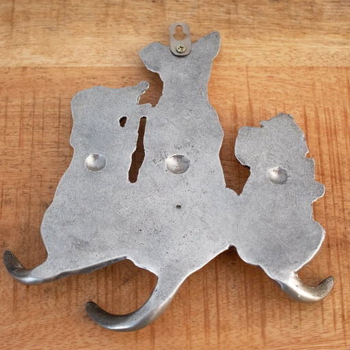 Aluminum Dog Wall Rack for Keys or Leashes