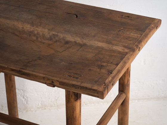 Grote antieke bijzettafel (ca. 1920) #34, Consoles, Hout, Bruin, Rustic (foto 18 van 21)
