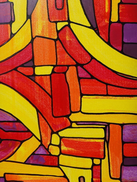 Image 1 of Abstractie A1369 - abstract schilderij XXL