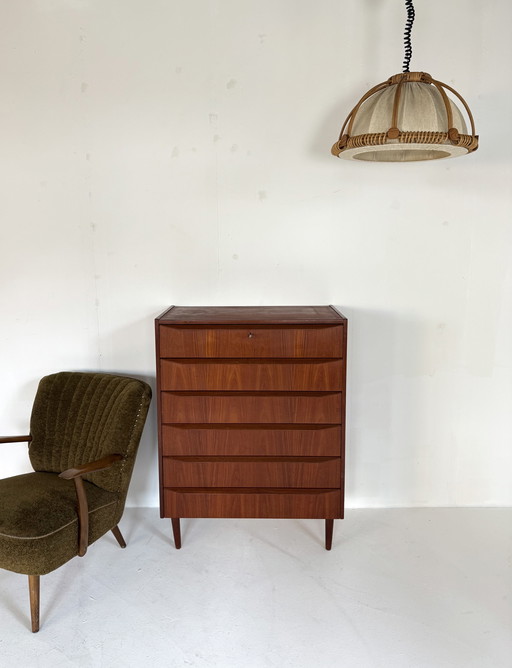 Suspension vintage en rotin des années 60