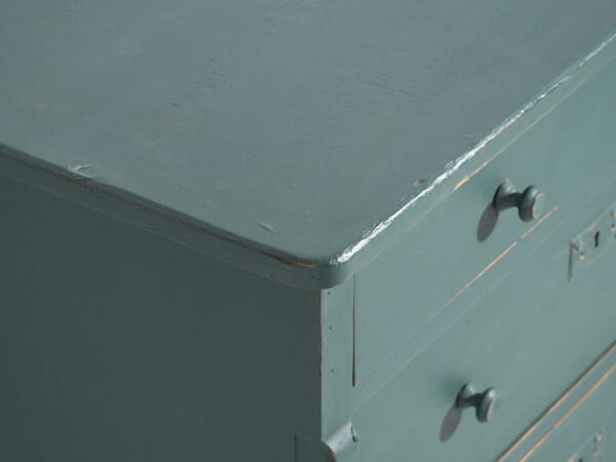 Commode ancienne en pin peint – Commode verte rustique européenne – circa 1900 #4 (photo 17 of 40)