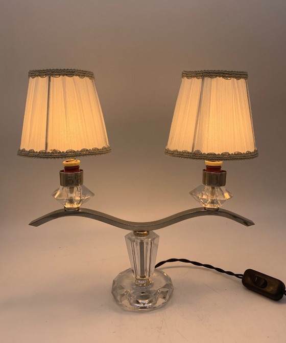Image 1 of Pair of Murano glass table lamps from the 1930s
