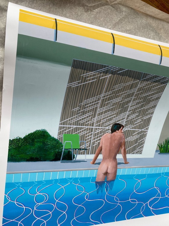 Image 1 of Peter in Nicks zwembad - D. Hockney - poster 70 × 100 cm