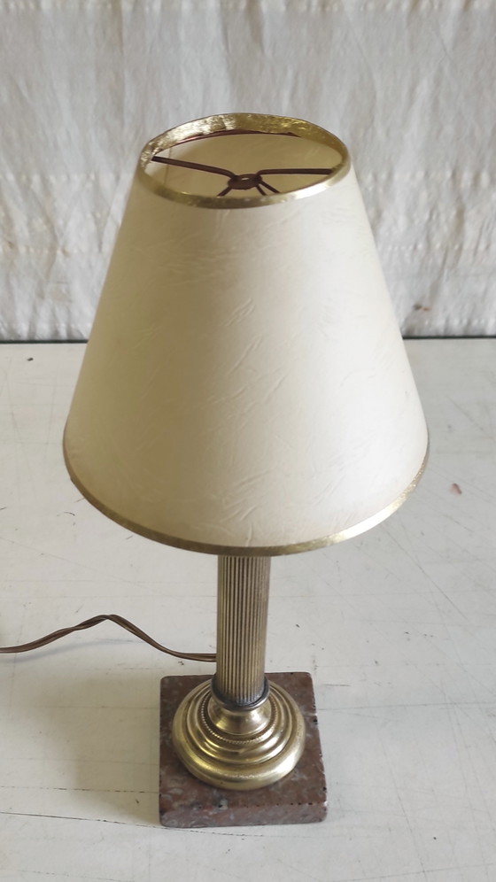 Image 1 of Neoclassical style brass table lamp - mid-20th century