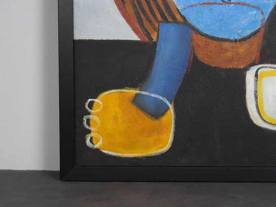 Large-Scale “Le Regard” Oil Painting After Karel Appel, Netherlands, 1990s, Paintings & Drawings, Wood (photo 7 of 10)