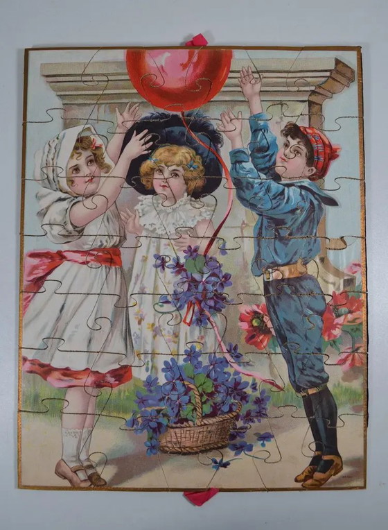 Antique Toy n.k Paris France Circa 1910 Box of 3 Puzzles – Decorative Objects, Wood (photo 6 of 13)