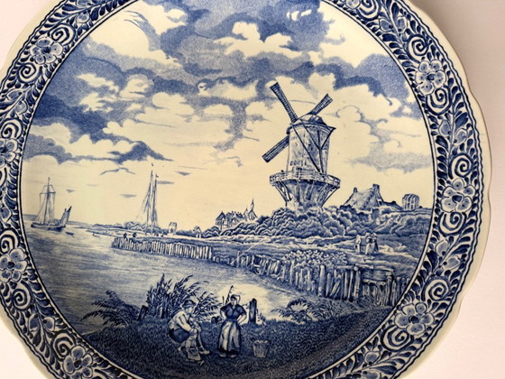 Image 1 of Boch Royal Sphinx porseleinen Delfts blauw decoratiebord 