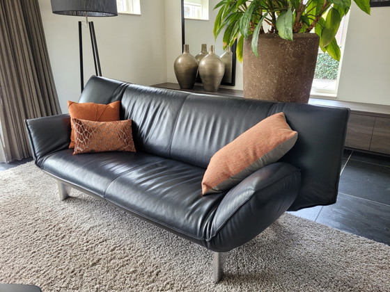 Leolux Tango 3-Seater Sofa Black Leather – 3-5 seaters (photo 2 of 6)