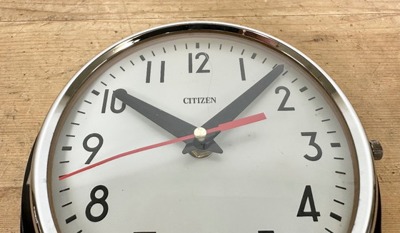 Image 1 of Vintage zwarte Citizen maritieme wandklok, jaren 70