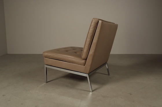 Poltrona Florence Knoll, Poltrone, Cromo, Pelle, Beige, Vintage (foto 7 di 15)