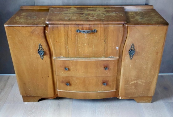 Vintage Art Deco Bar Cabinet – Carefully Restored, Anthracite & Walnut – Glendale London, Liquor cabinets (photo 19 of 19)