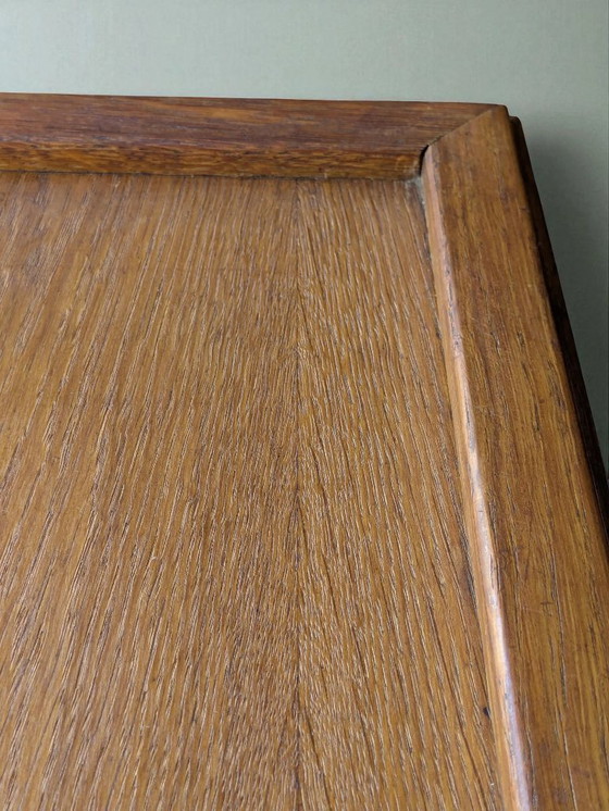 Image 1 of Carrello di servizio vintage in legno, tavolino laterale con ruote degli anni '60/'70 in stile scandinavo, solido carrel