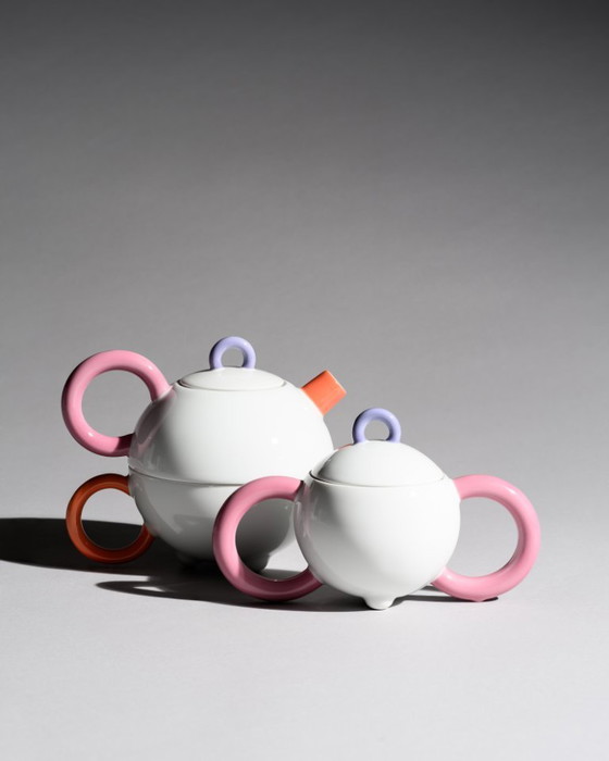 Image 1 of Matteo Thun “Tea for One” Porcelain Full Set Arzberg Postmodern Design Memphis