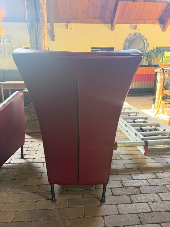 Montis Windy Armchairs – Gerard Van Den Berg – Bordeaux Red Leather (photo 10 of 12)