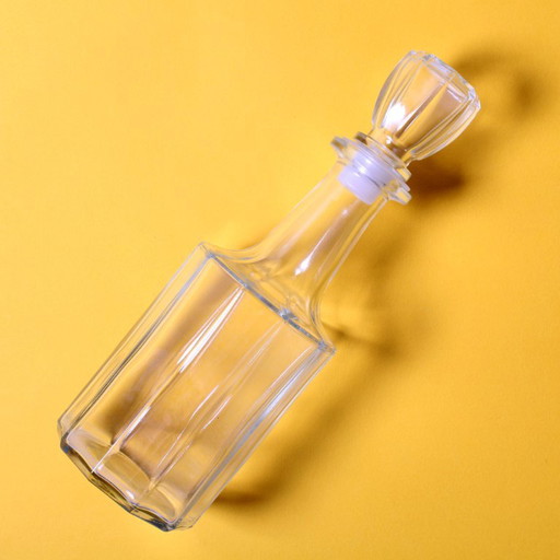 Vintage Italian Clear Glass Decanter / Marked “O.R. brevettato” / Mid-Century Patent Design / 1970s (photo 2 of 13)