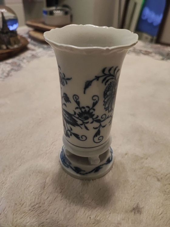 Porcelain Vase with Foot 1st Choice 1951, Meissen, Blue (photo 5 of 5)