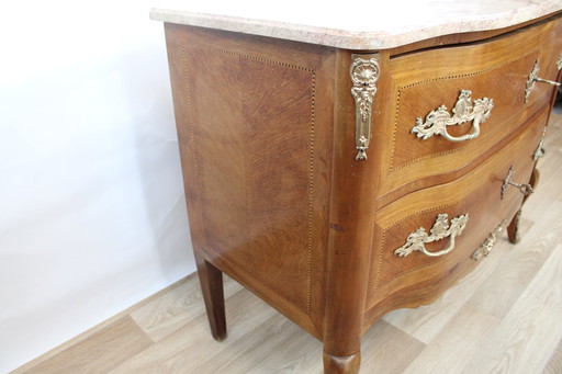 COMMODE SAUTEUSE PLATEAU MARBRE ROSE