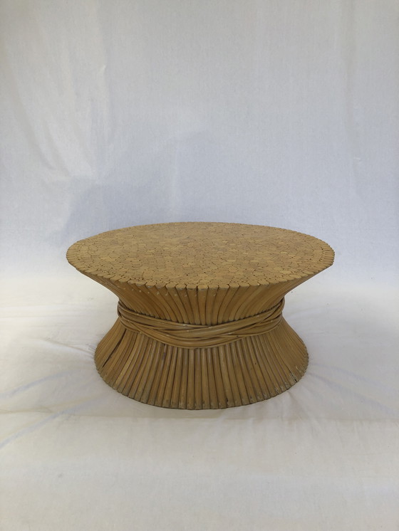 Image 1 of Tavolino da caffè Sheaf of Wheat di McGuire, anni &#39;70