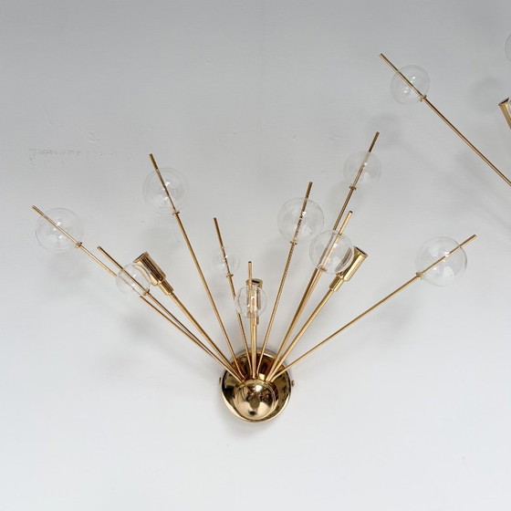 Set of 2 Italian Wall lights with glass spheres, 1970s – Metal (photo 7 of 15)