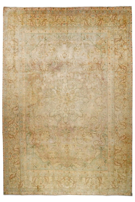 Handgemaakt vintage tapijt 366x252 cm