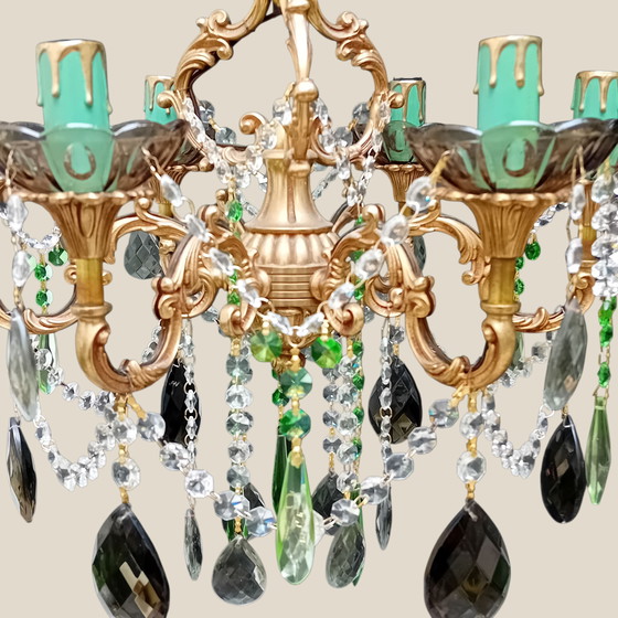 Image 1 of Lámpara de araña con cristal de topacio rojizo.