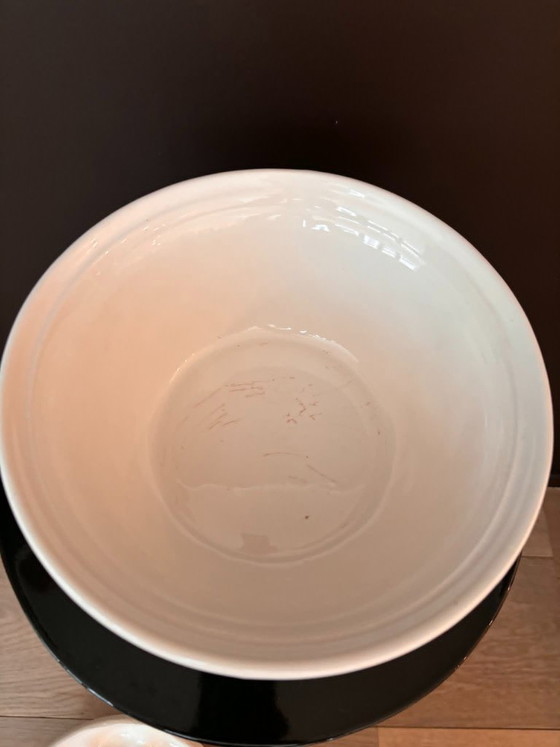 Image 1 of Vintage Italiaanse Majolica eierterrine met deksel 
